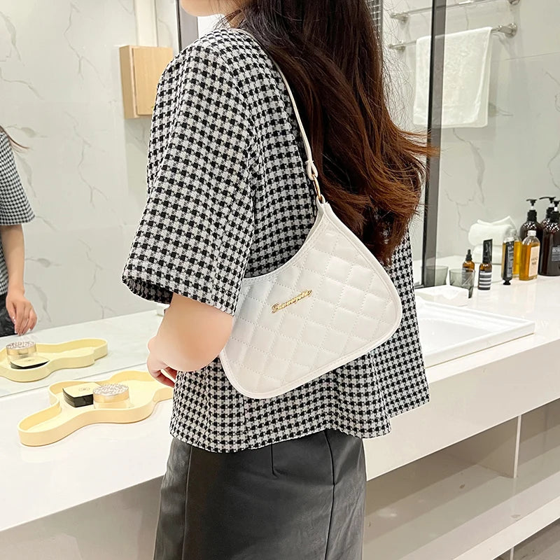 Women Soft Faux Ladies Crossbody Bag Underarm Bag Retro Handbag Fashion Design Girls Small Shoulder Bags