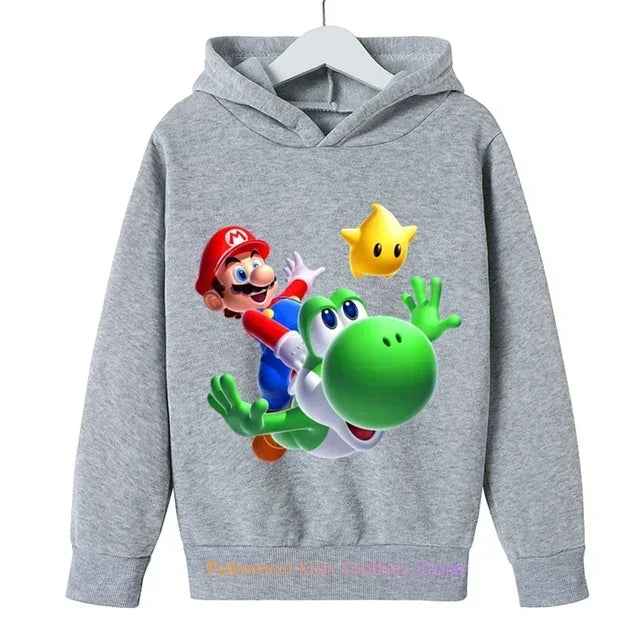 Fashion Children Game Super Mario Sweatshirt Baby Boys Girls Cartoon Pullovers Kids Autumn Clothes Mario bros Hoodies