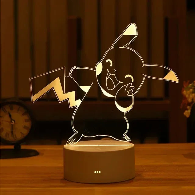 New Anime Pokemon Led 3D Night Light Kids Toy Anime Figures Cute Pikachu Bedside Lamp for Children Bedroom Decor Birthday Gift