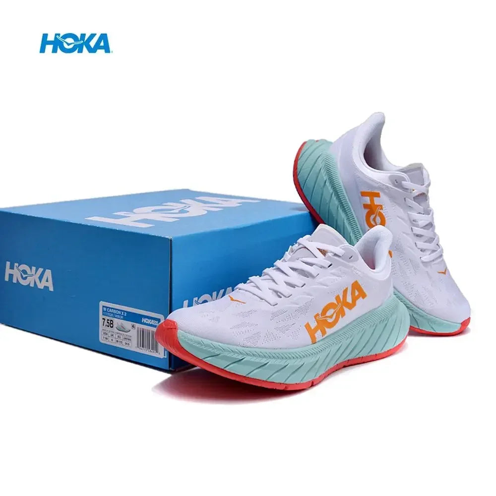 HOKA One One Carbon X2 Men Women Shoes Titanium Krypton Moving X Cross-country Running Shoes  Carbon Plate Shock Absorption