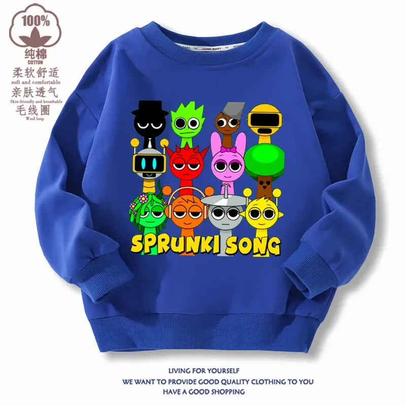 Sprunki Sweatshirt Incredibox Sprunki T Shirt Sweater Sprunki Cosplay Costume Pullover Tops Hoodie Y2K Cotton Clothes Gift