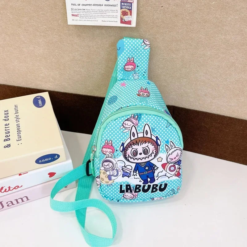 2024 new labubu POPMART LABUBU Children bag chest bag cartoon girl accessories bag trendy new one shoulder crossbody bag gifts