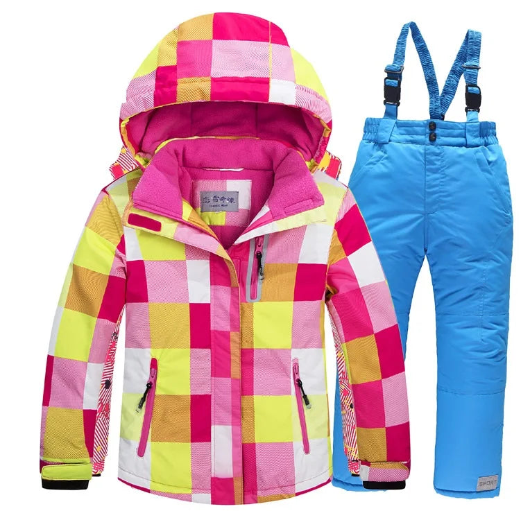 OLEKID 2024  Winter Children Boy Ski Suit Waterproof Girl  Jacket Overalls Snowsuit 3-16 Years Kid Teenage Parka Snow Suit