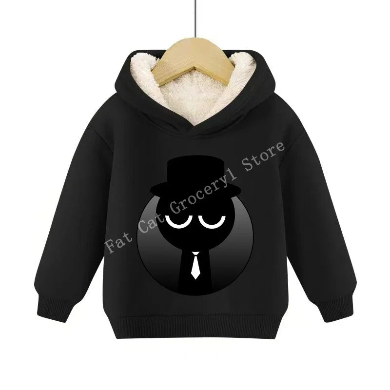 Sprunki Cute Hoodies Kids Incredibox Anime Action Figures Sweatshirt Boys Girl Winter Thickening Children Clothes Gift Hot Sales