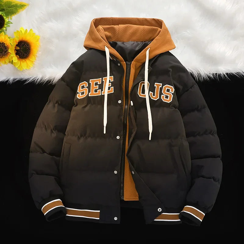 Baseball Uniform Cotton Parkas Hoodies Man Jackets Couple Keep Warm Winter Waterproof Coat Sports Women Outerwear Thick Clothing