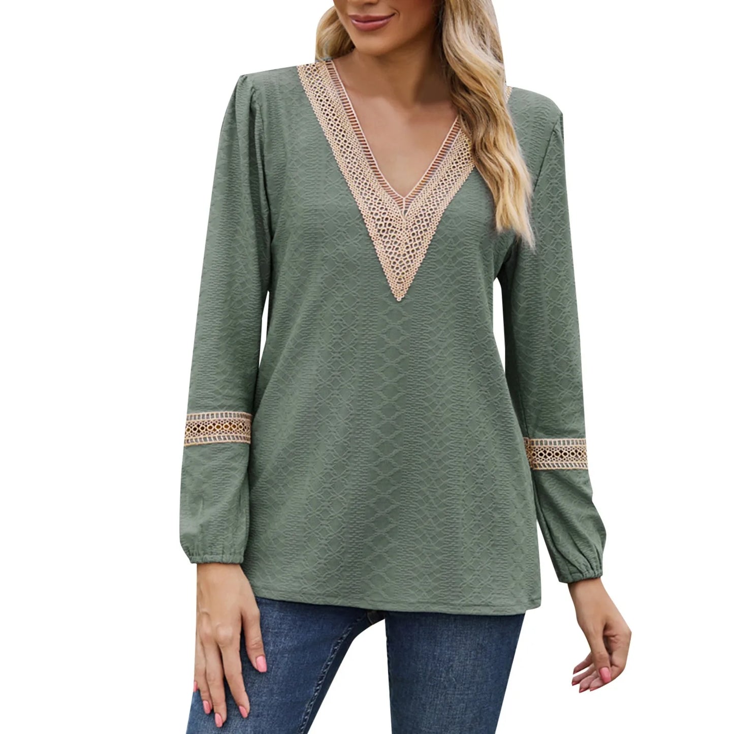 Women's Spring Long Sleeves Casual Tops Blouses