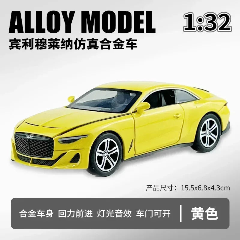 1: 32 Bentley Mullena sports car with sound and light feedback toy car model decorations collection gifts