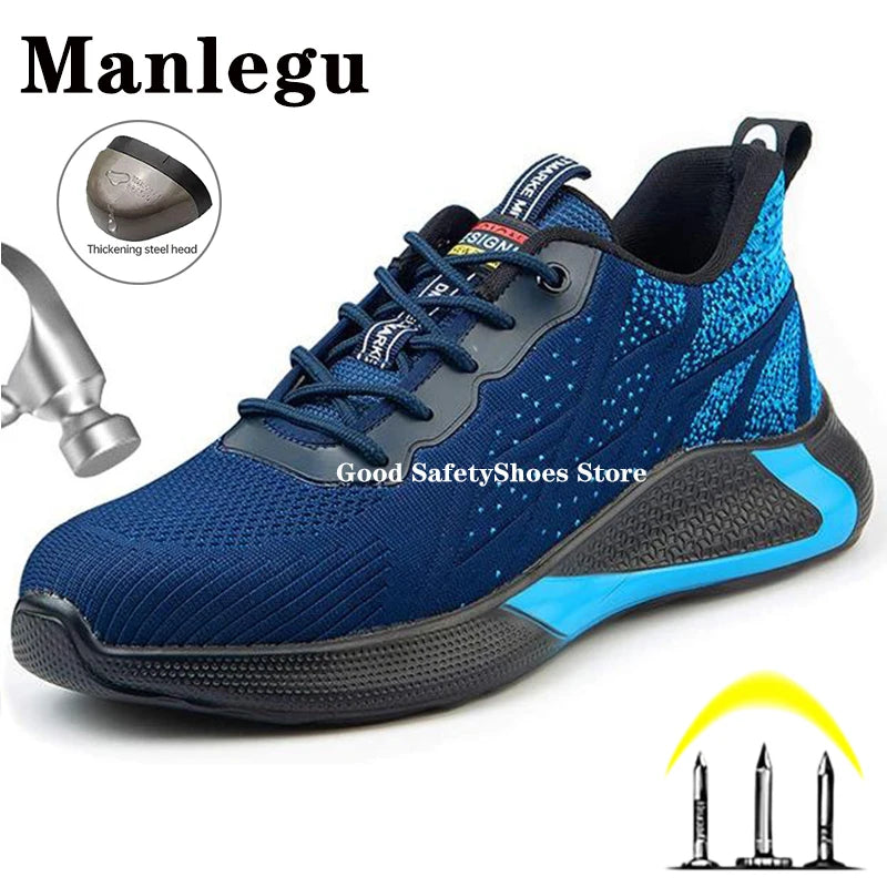 Indestructible Work Sneakers Men Women Safety Shoes Breathable Steel Toe Work Shoes Men Indestructible Construction Shoes Light