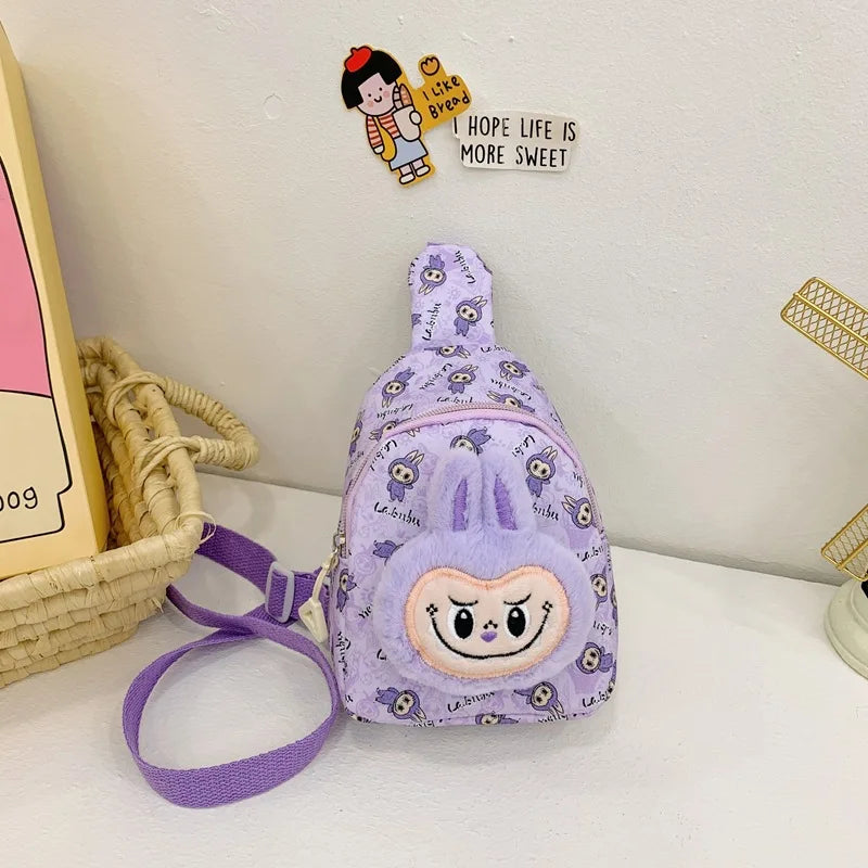 Labubu Messenger Bag Anime Cartoon Girls' Crossbody Bag Kawaii Cute Casual Fashion Children'S Chest Bag Birthday X-Mas Gift Kid