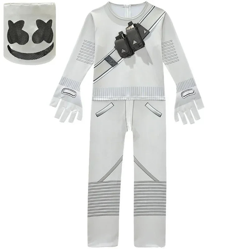 DJ Marshmello Kostumer Jumpsuits Børn Klovne Cosplay Tøj Halloween Julekostume Festspil Cosplay Fortnites Kostumer