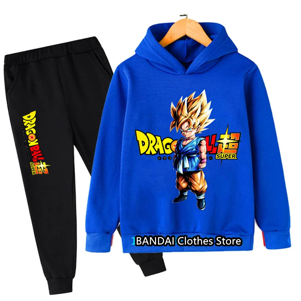 New Boys Girls Clothes Dragonball Hoodie Set Kids 2pcs Spring Autumn Toddler Girls Cartoon Hooded +pants Tracksuit Goku Clothing