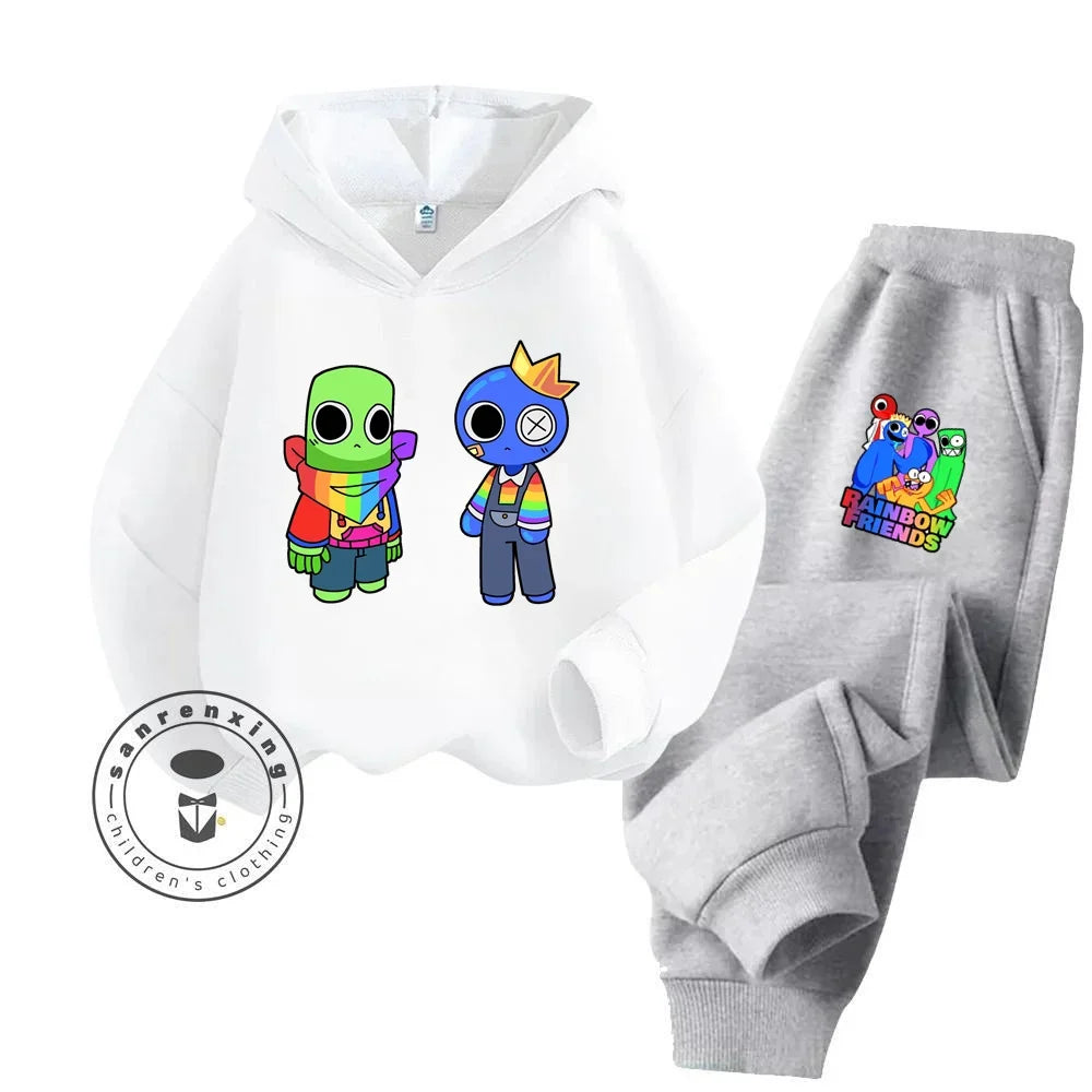 2024 Stylish and Cozy Cartoon Rainbow Friends Long Sleeve Stand Out Design Suitable for Children 3-14 Years Old New Hoodie Set