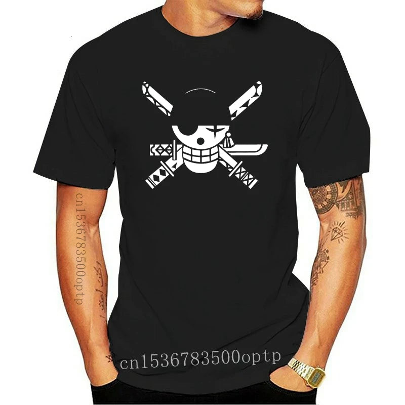 2022 New  Zoro Pirate T shirt Funny Parody Anime Tee One Piece Flag Mens Top S - 3XL harajuku  Summer