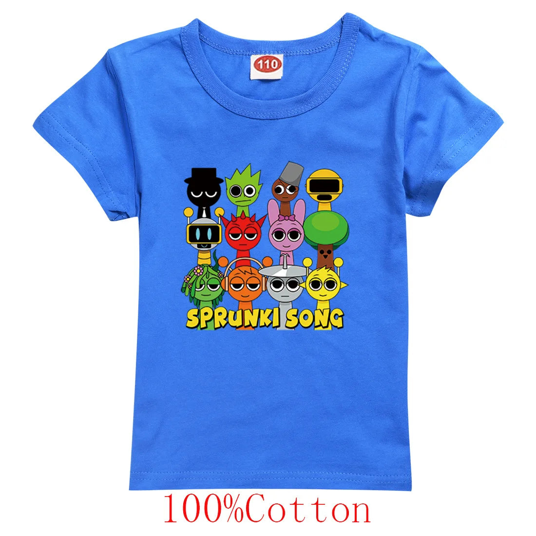 Sprunki Cartoon T Shirt Kids Game Incredibox T-shirt Toddler Girls Short Sleeve Tops Boys Cartoon Clothes Children's Clothing