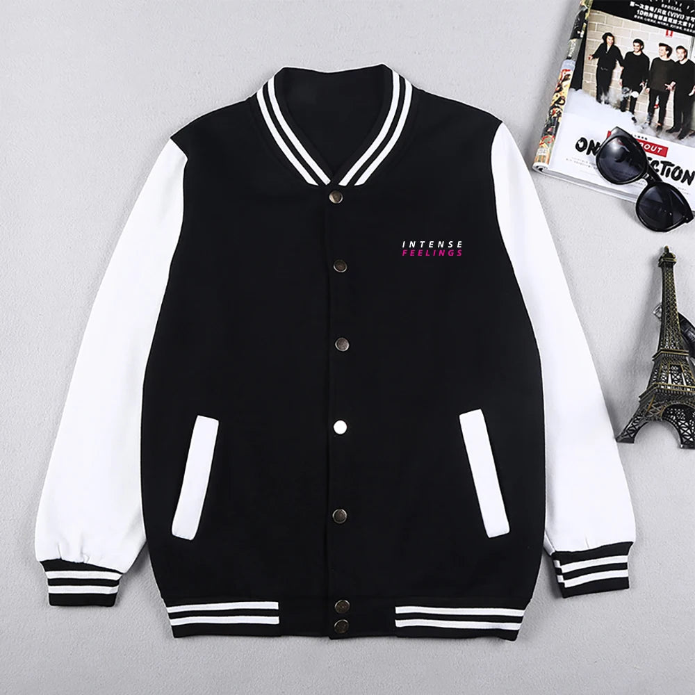 Intense Feelings European Art Statue Street Jacket Male Fashionable  Hip Hop Bomber Coat Loose Breathable Male Baseball Uniform