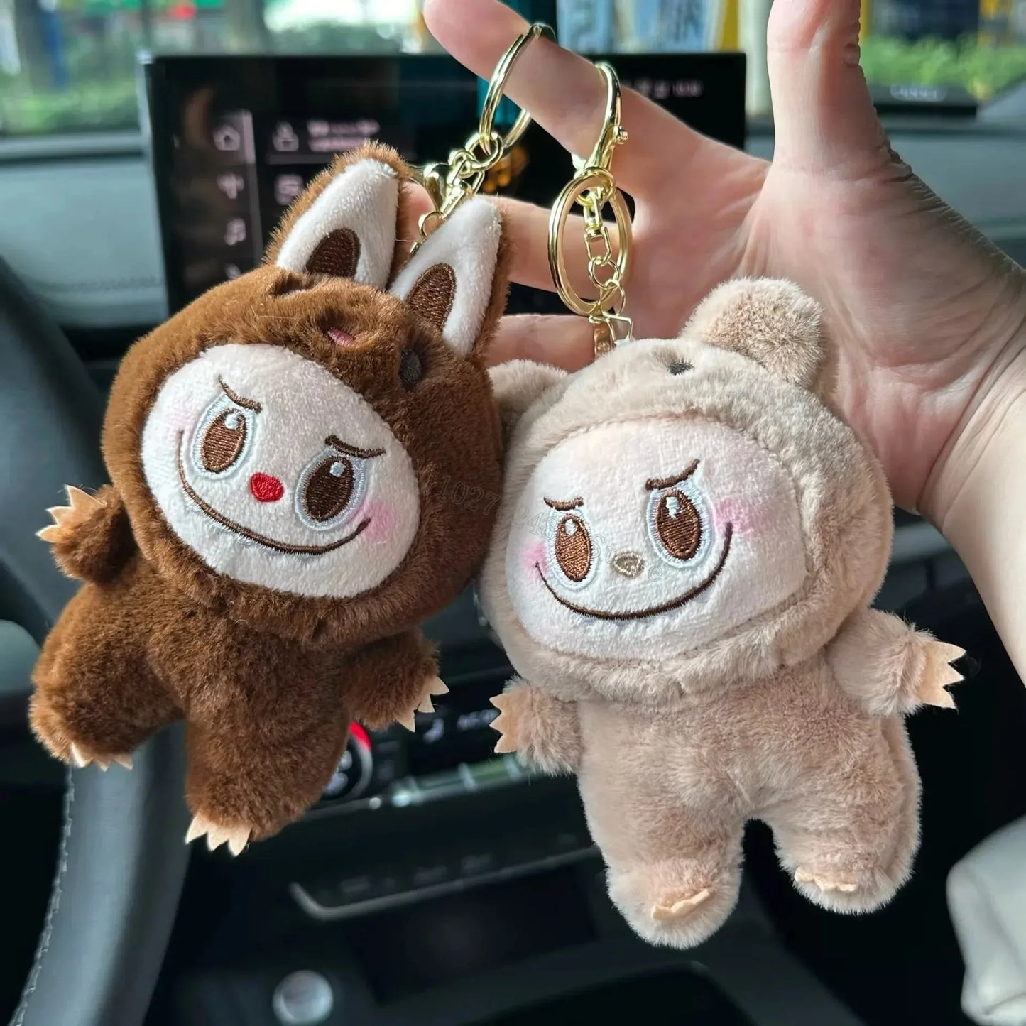 Kawaii Labubu The Monsters Plush Keychains Stuffed Animals Keyrings Girls Backpack Bags Pendants Doll Charms Accessories Gifts