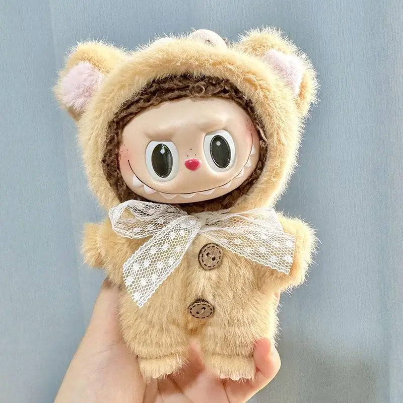 17cm Mini Plush Doll'S Clothes Outfit Accessories For Korea Kpop Exo Labubu Idol Dolls Couple College Street Sweater Clothing