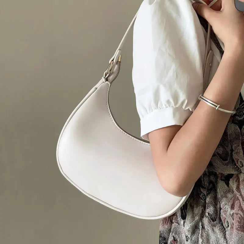 New Fashion Solid Color Shoulder Bags Simple Leather Crossbody Bags Luxury Women's Handbags Female Handheld Underarm Hobo Bags