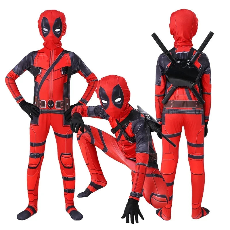 Deadpool Kostume Superhelte Jumpsuit Halloween Film Cosplay Body SuitMaske Leggings Juleshow Legende Børnegave