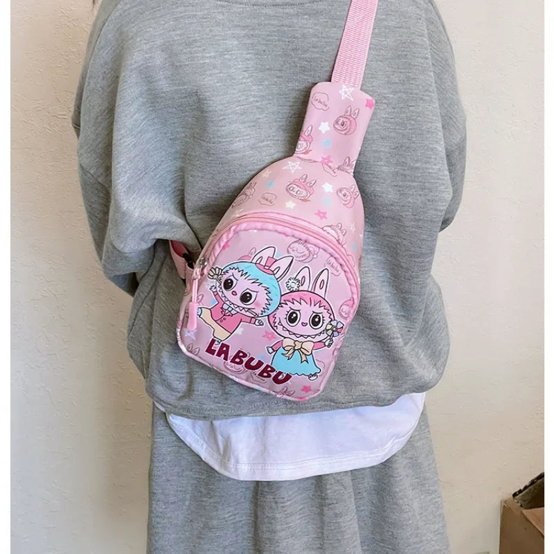 2024 new labubu POPMART LABUBU Children bag chest bag cartoon girl accessories bag trendy new one shoulder crossbody bag gifts