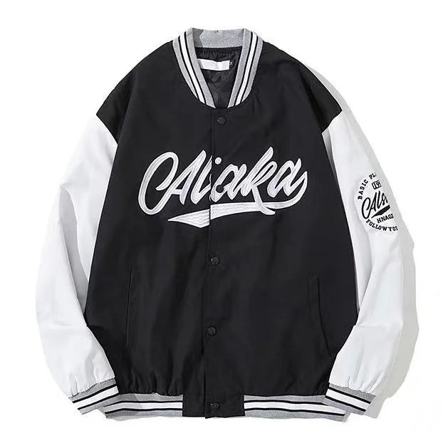 Y2K Harajuku Style New Fashion Vintage Baseball Uniform Woolen Coat Men American High Street Retro Couple Stitching Jacket Women