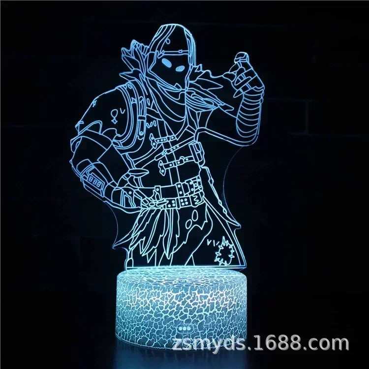 Fortnite 3D Illusion Lamp Game Setup Patterns LED Night Light Gamer Decoration Table Lamp Game Room Decor