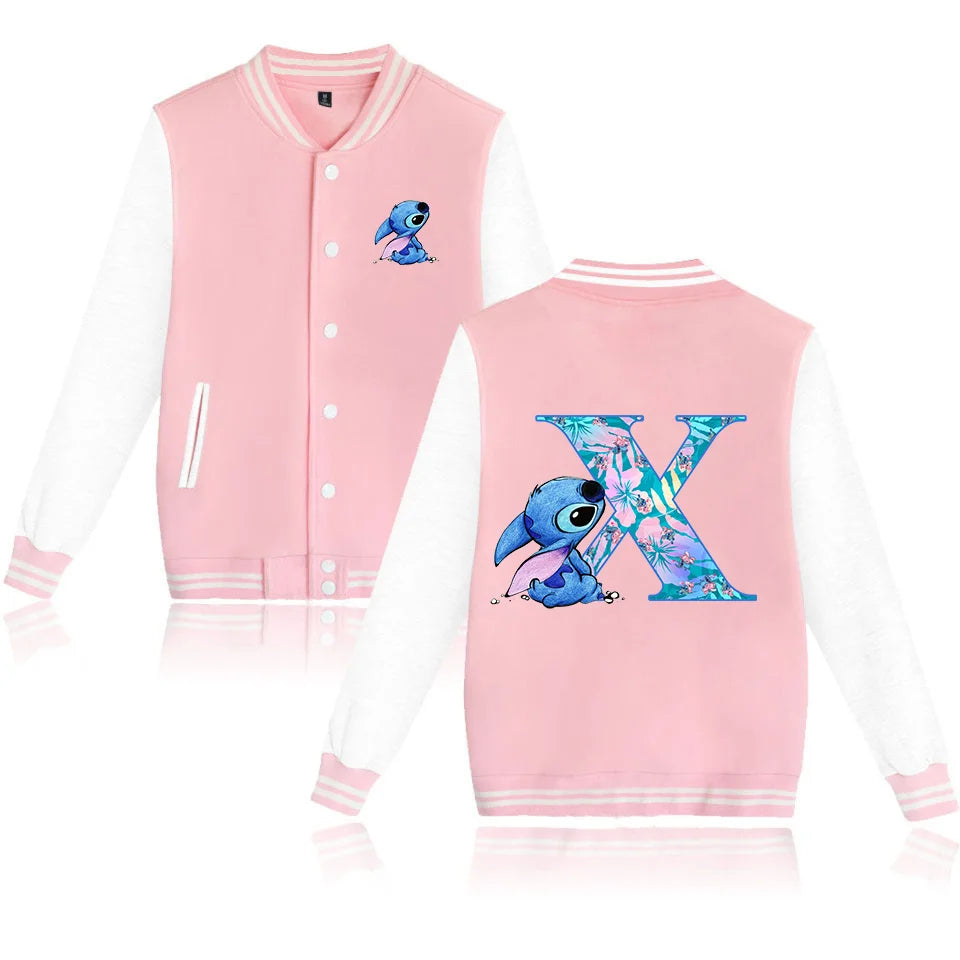 Lilo Stitch Varsity Baseball Bomber Jacket Men Women Hip Hop Harajuku Jackets Kids Boys Girls Single College Coats