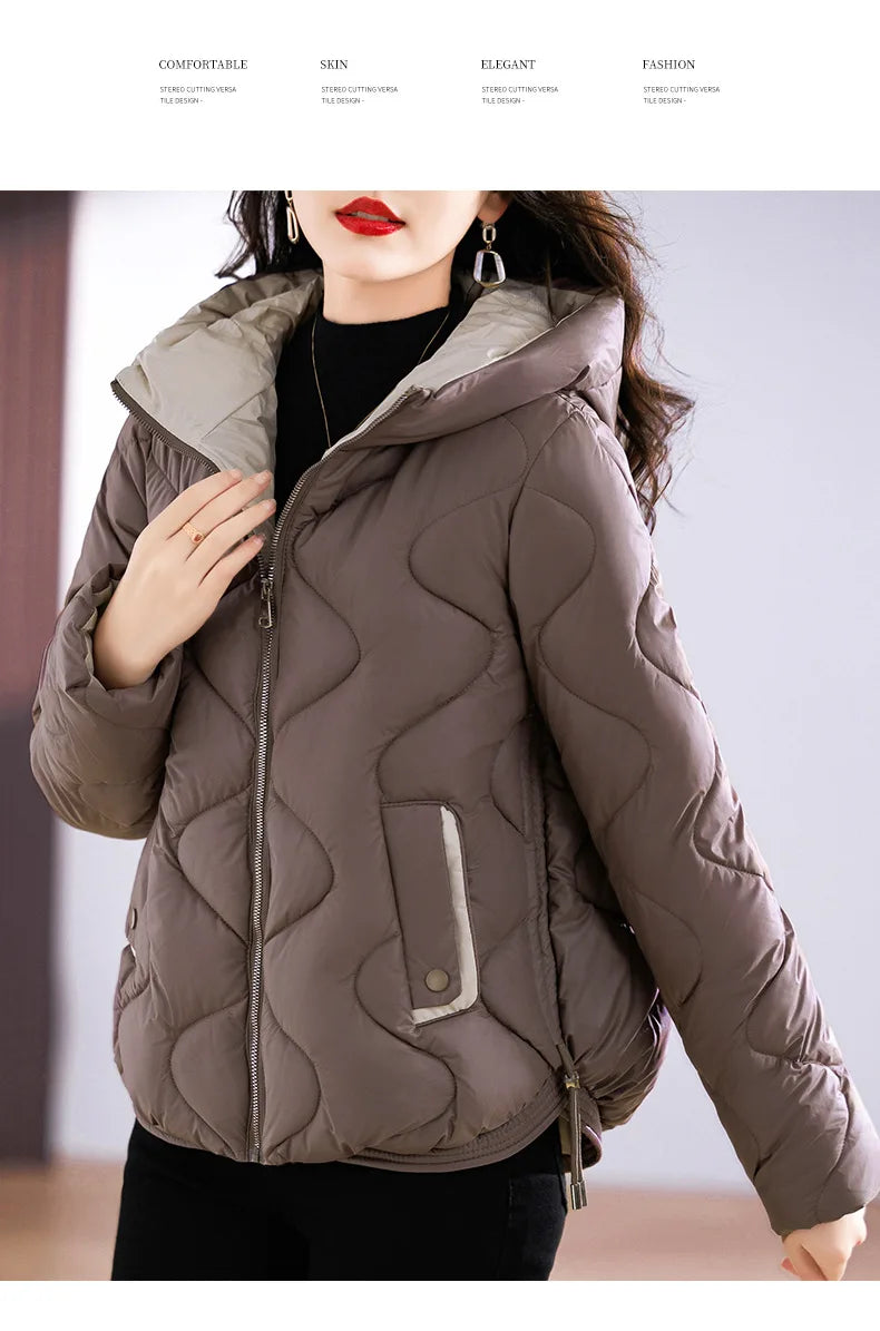 Winter Jacket Women 2023 New Outerwear Korean Clothes Women Coat Hooded Cotton Parkas Harajuku Ladies Quilted Coat Streetwear