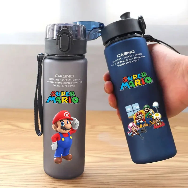 Super Mario Bros 560ml Water Cup Portable Plastic Cartoon Large Drinking Outdoor Game Pattern Capacity Sports Water Bottle Gift