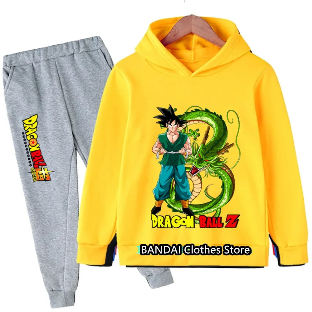 2024 New Dragonball Son-Goku Hoodies Boys Hoodies Kids Clothes Set Pullover Tracksuit Jogging Girls Sweatshirts Set 2 Pieces