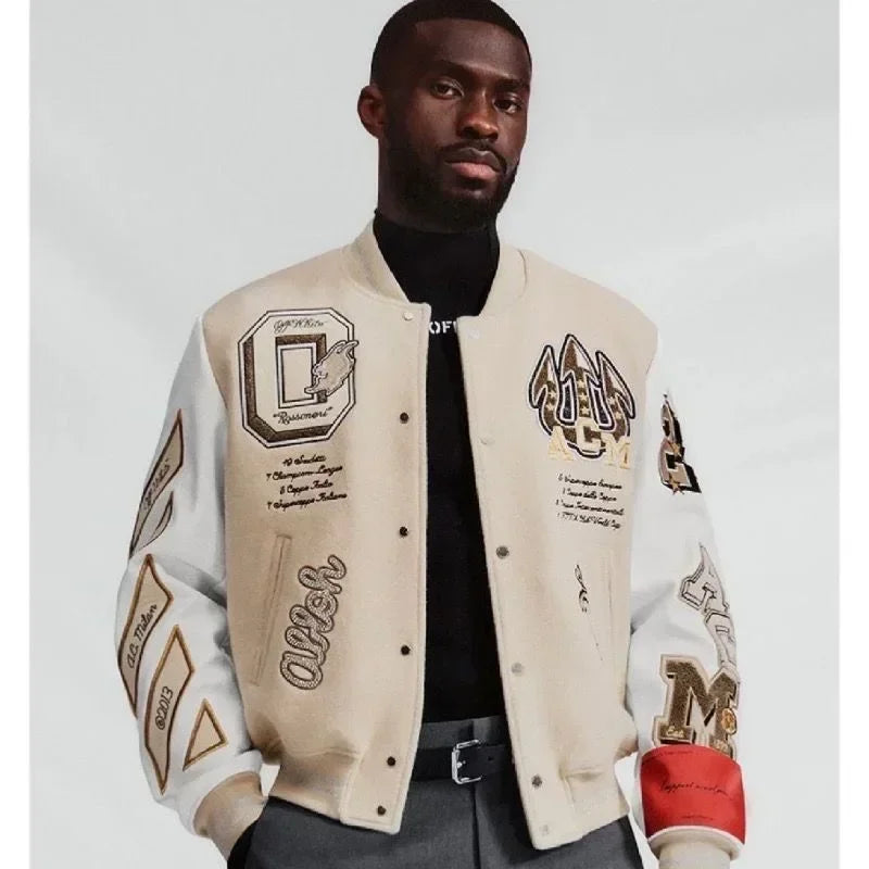 American Y2K New Fashion Letter Embroidered Jacket and Coat Men Street Hip Hop Joker Loose Baseball Uniform Couple Casual Jacket