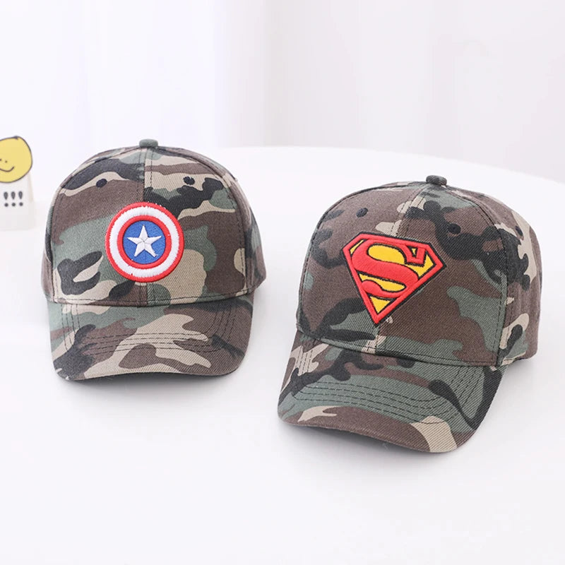 Autumn Disney Anime Spiderman Baseball Cap For Children Outdoor Kids Camouflage Caps Boys Cartoon Embroidery Hip Hop Sun Hat