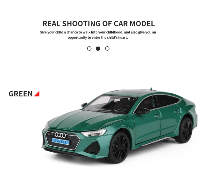 1:24 Audi RS7 Coupe Alloy Car Model Diecasts Metal Toy Sports Car Vehicles Model Simulation Sound Light Collection Kids Toy Gift