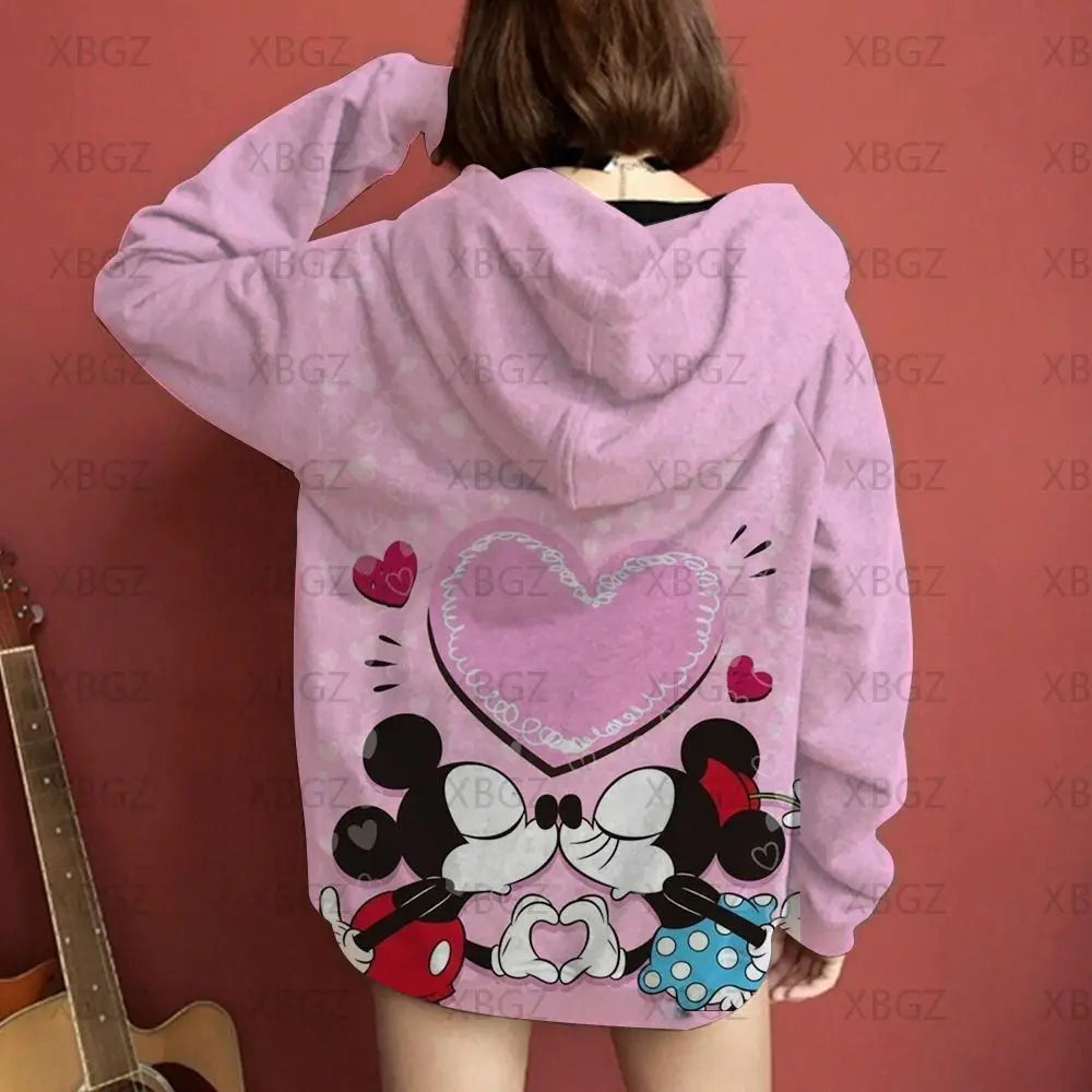 2022 Top Sweatshirt Woman Mickey Women's Men's Children's Hoodie Sweatshirts Couple Outfit Clothing Fashion Hoodies Minnie Mouse