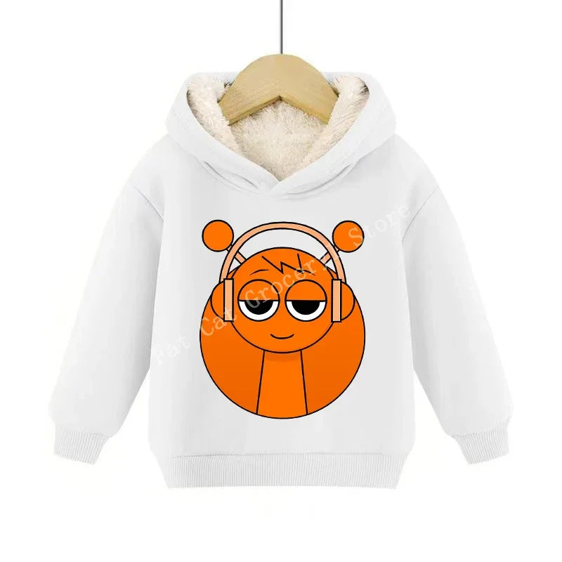 Sprunki Cute Hoodies Kids Incredibox Anime Action Figures Sweatshirt Boys Girl Winter Thickening Children Clothes Gift Hot Sales