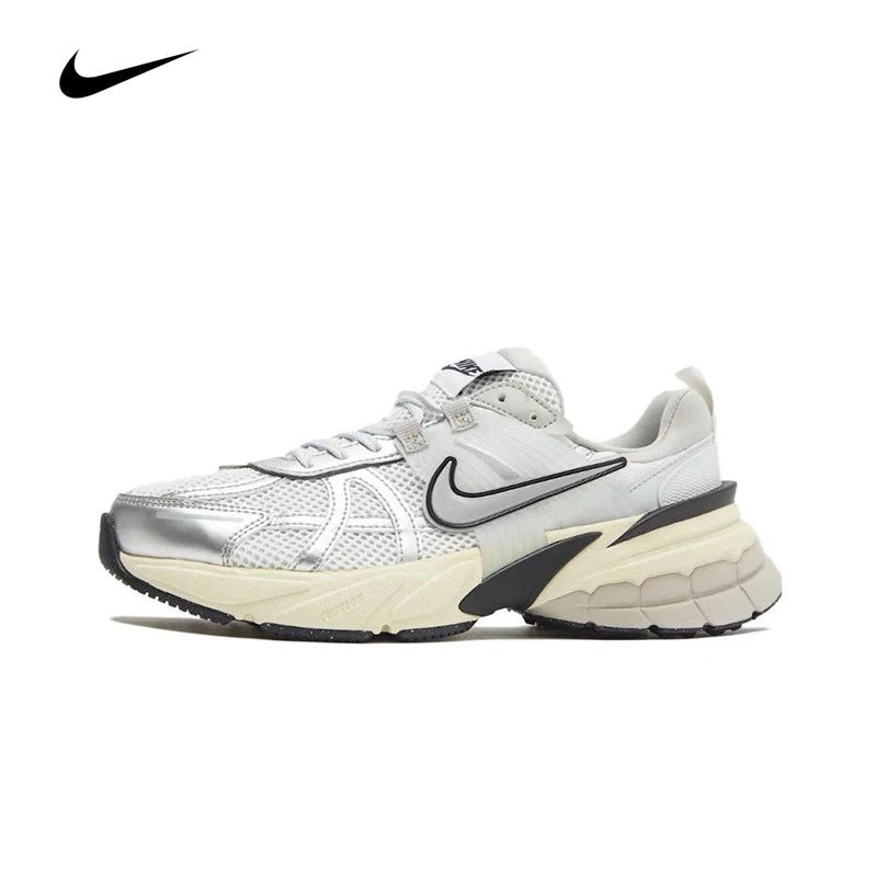 Original Nike V2K Run Runtekk 'Summit White Metallic Silver' løbesko til mænd og kvinder åndbare unisex sneakers FD0736-100