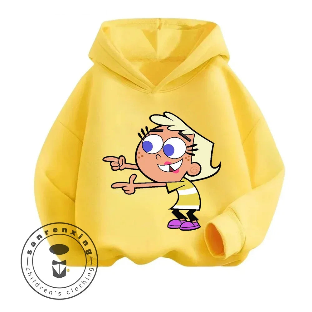 Cartoon The Fairly OddParents Baby Girl Boy Long Sleeve Pullover Sports Boy Girl Autumn Winter Children's Sweatshirt 1-16Y