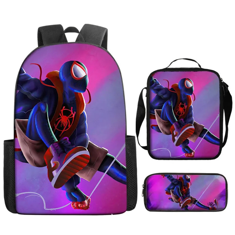 Marvel Comics Spider-Man Backpack Student Manga Cool Schoolbag Large Capacity Cartoon Fashion Light Backpack School Lunch Bag