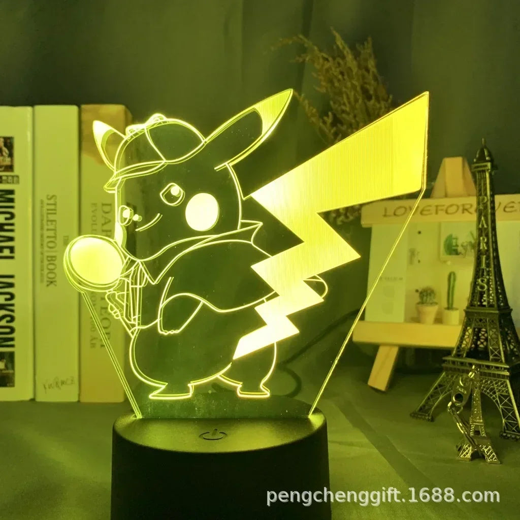 New Anime Pokemon Led 3D Night Light Kids Toy Anime Figures Cute Pikachu Bedside Lamp for Children Bedroom Decor Birthday Gift