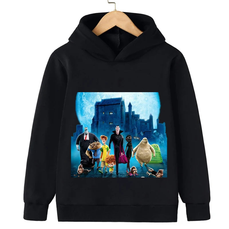 Hotel Transylvania Cartoon 2-14 Years Old Kids Boys Hoodies Sweatshirts For Autumn Coats Teenager Boy Clothes Kid Girls Tops