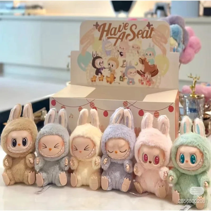 Macaron 2nd The Monsters Labubu Sitting Party Vinyl Plush Blind Box Decorative Surprise Box Doll Collection Gift