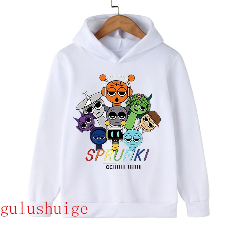 Sprunki Hoodie Fashion Kids Incredibox Hoodies Warm Sweatshirts Children's Winter Soft Clothing Cartoon Hoodie