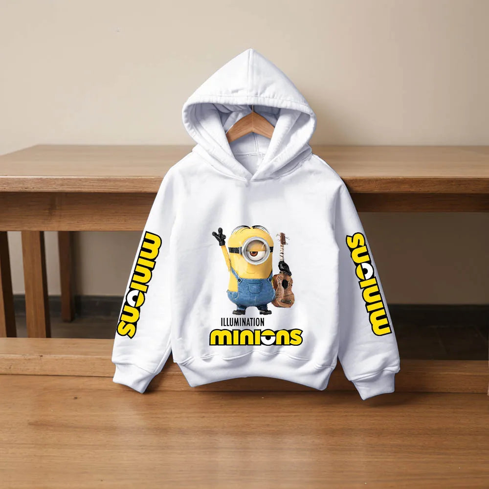 Autumn/Winter Children's Hoodies Cartoon Printed Minions Kid Clothing Boys' Outdoor Sports Shirts High Quality Girls' Tops