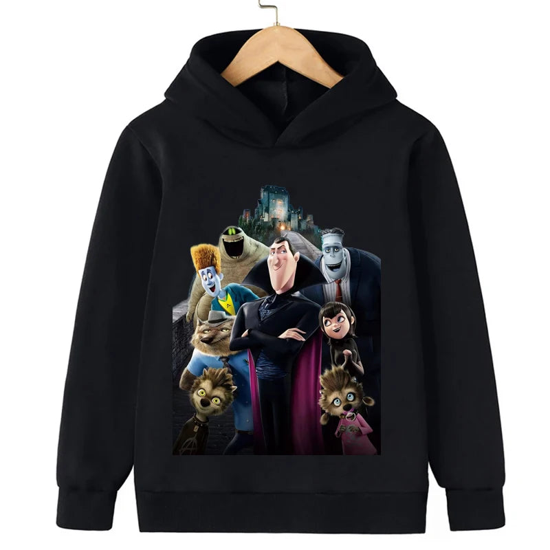 Hotel Transylvania Cartoon 2-14 Years Old Kids Boys Hoodies Sweatshirts For Autumn Coats Teenager Boy Clothes Kid Girls Tops