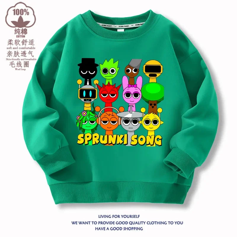 Sprunki Sweatshirt Incredibox Sprunki T Shirt Sweater Sprunki Cosplay Costume Pullover Tops Hoodie Y2K Cotton Clothes Gift