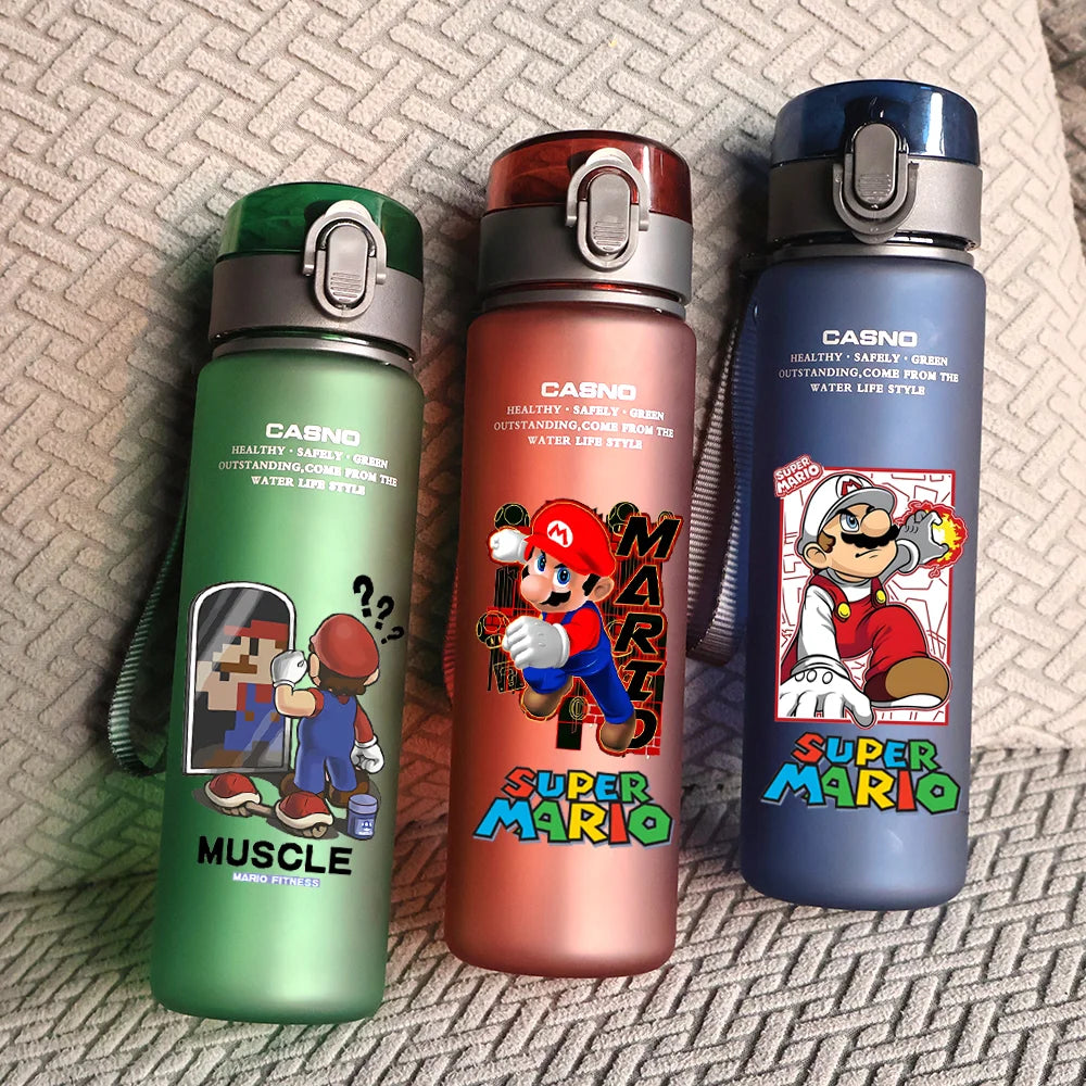 Super Mario 560ML Water Cup Large Capacity Portable Plastic Luigi Kettle Outdoor Sports Capacity Travel Hiking Water Bottle Cup