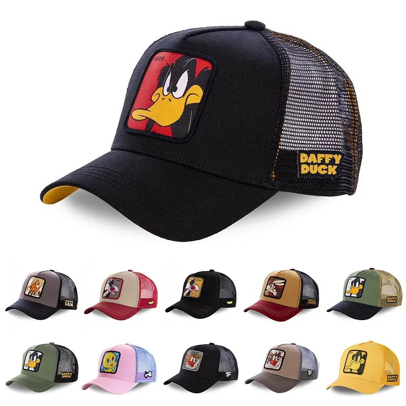 High Quality Unisex Anime Cartoon Baseball Cap Men Women Hip Hop Snapback Hat Patch Draw Dad Mesh Hat Trucker Hat Dropshipping