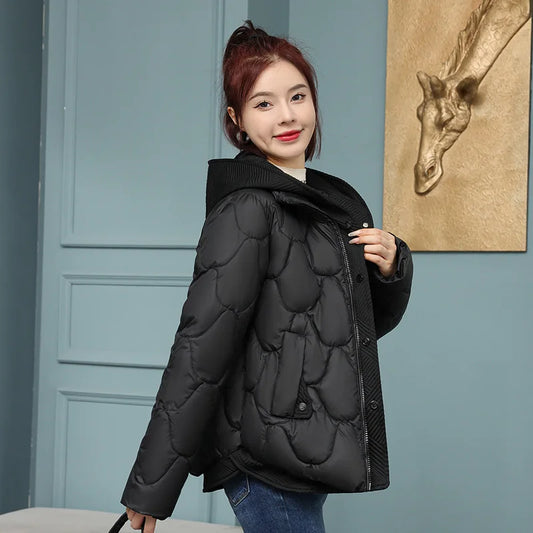 2023 New Women's Jacket Hooded Down Cotton Parkas Winter Jacket Puffer Snow Coat Thick Female Fashion Loose Parka Outerwear