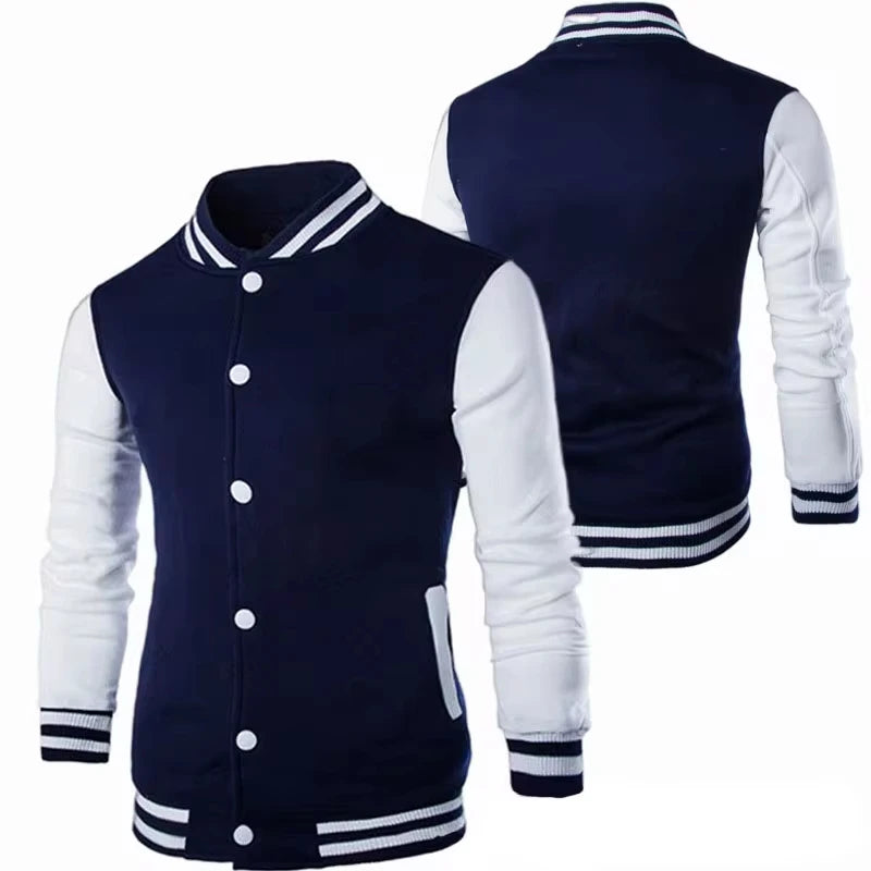 Fashion Slim Fit Baseball Men's Coat Personalized Casual Sports Male Jacket New Printed Stand Up Collar Cardigan Outwear 2023