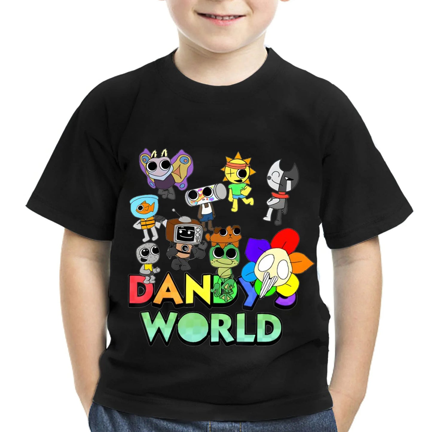 Dandy's World Print T Shirt For Kids Boy 2025 New Fashion Dandys World Anime Short Sleeve Tshirt Y2k Tops Toddler Girls Clothes